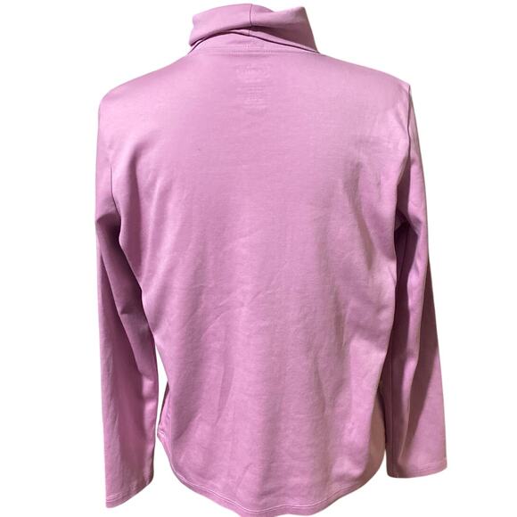 LL Bean Womens Medium Purple 100 Supima Cotton Turtleneck Base Layer Long Sleeve - Picture 3 of 8
